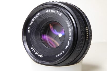 Minolta MD Rokkor 45mm f2 lens front elements