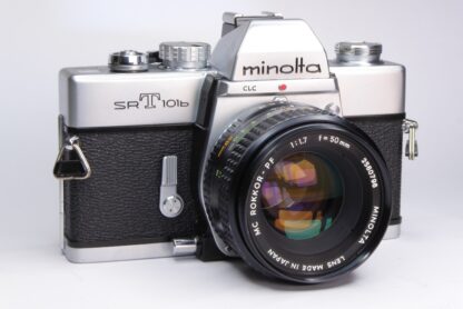Minolta SRT-101b 35mm Film SLR - front oblique