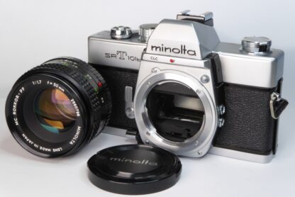 Minolta SRT-101b 35mm Film SLR - Lens and camera