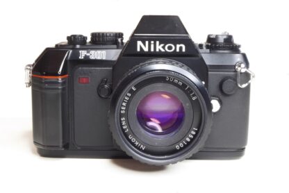 Nikon F-301 35mm SLR with series E lens front view