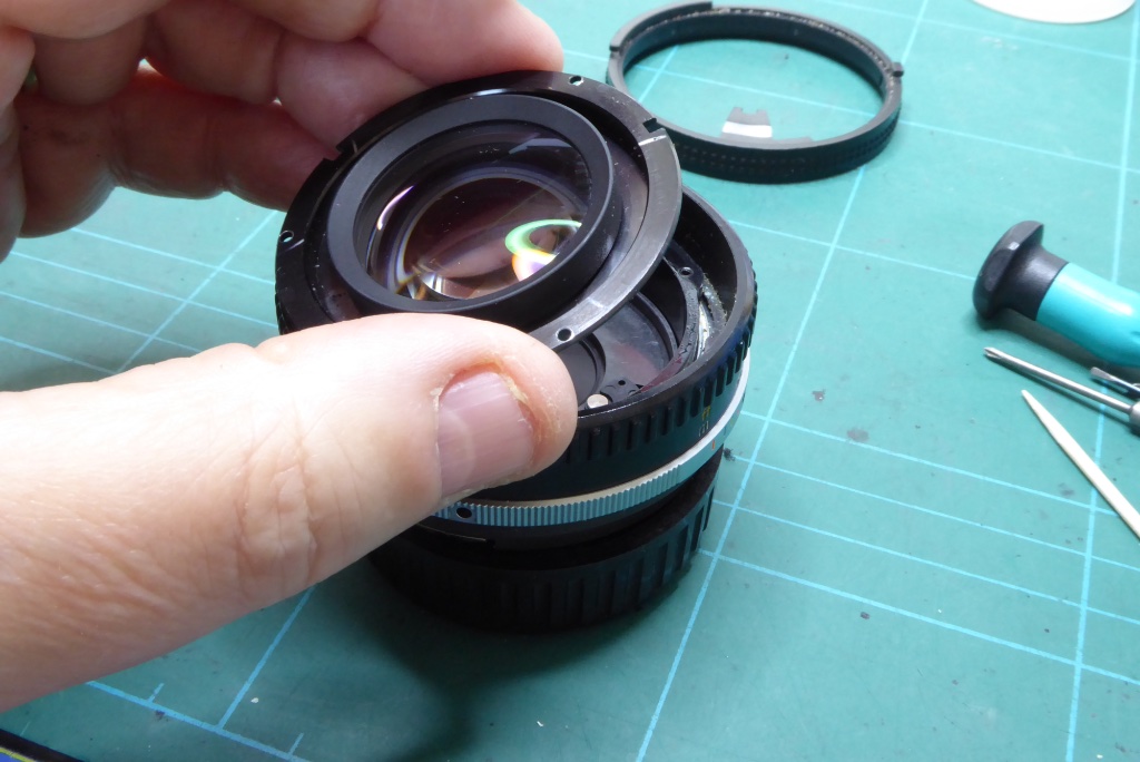 Nikon 50mm Repair Guide - Removing the front elements group on the Nikon AiS and E Series