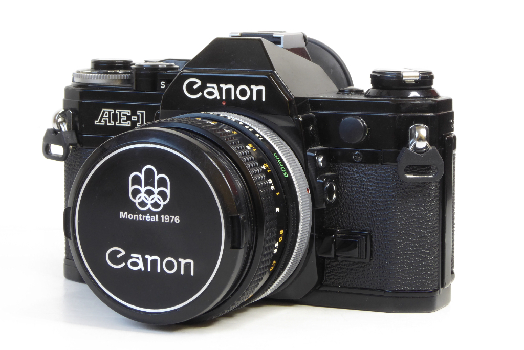 Canon AE-1 with its 1976 Montreal Olympics Lens Cap