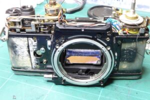 Camera in pieces during rebuild. All old internal foams replaced.