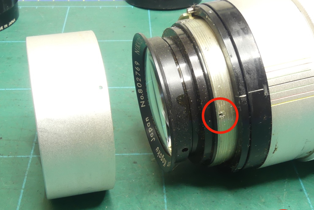 Nikkor-Q - 135mm f2.8 Lens Removing the filter ring