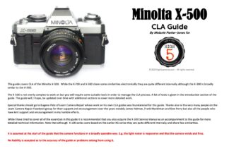 Minolta X-500 Service Manual
