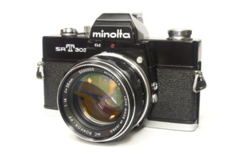 Minolta SRT-303 Zebra Camera Front Oblique